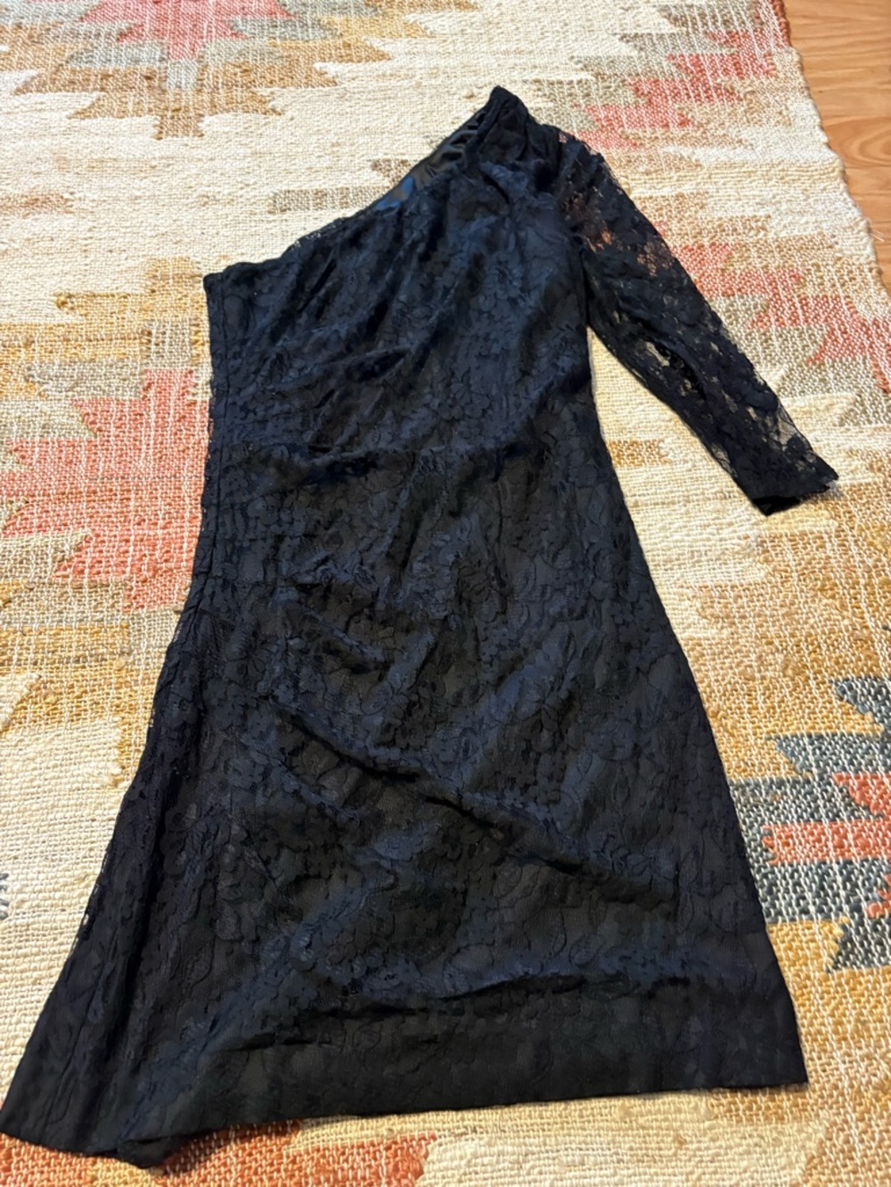 Express One-Shoulder Black Lace Dress